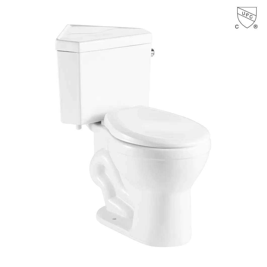 Bathroom 1.08 Gpf Ada Cupc Certified Comfort Height S-Trap Siphonic Round Bowl White Ceramic Floor Mounted Toilet Tank 12 Inches Rough-in Sanitary Fixture