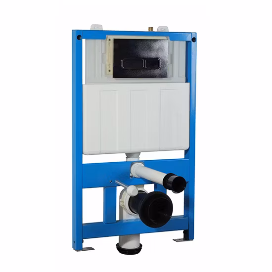 Black and Blue Wall Hung Toilet Concealed Cistern with Iron Frame Color Panel Bathroom Sanitary Hidden Toilet Water Tank Concealed Cistern